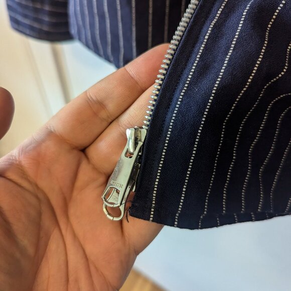 ETON - Striped zipped shirt jacket - Sz M - Picture 2 of 7